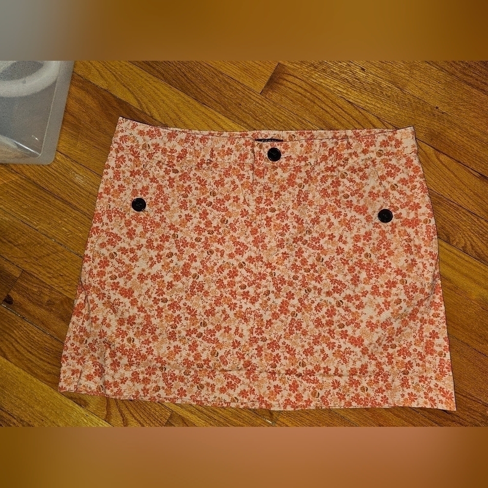 Wild Fable Floral Stretchy skirt 14 Red/Orange